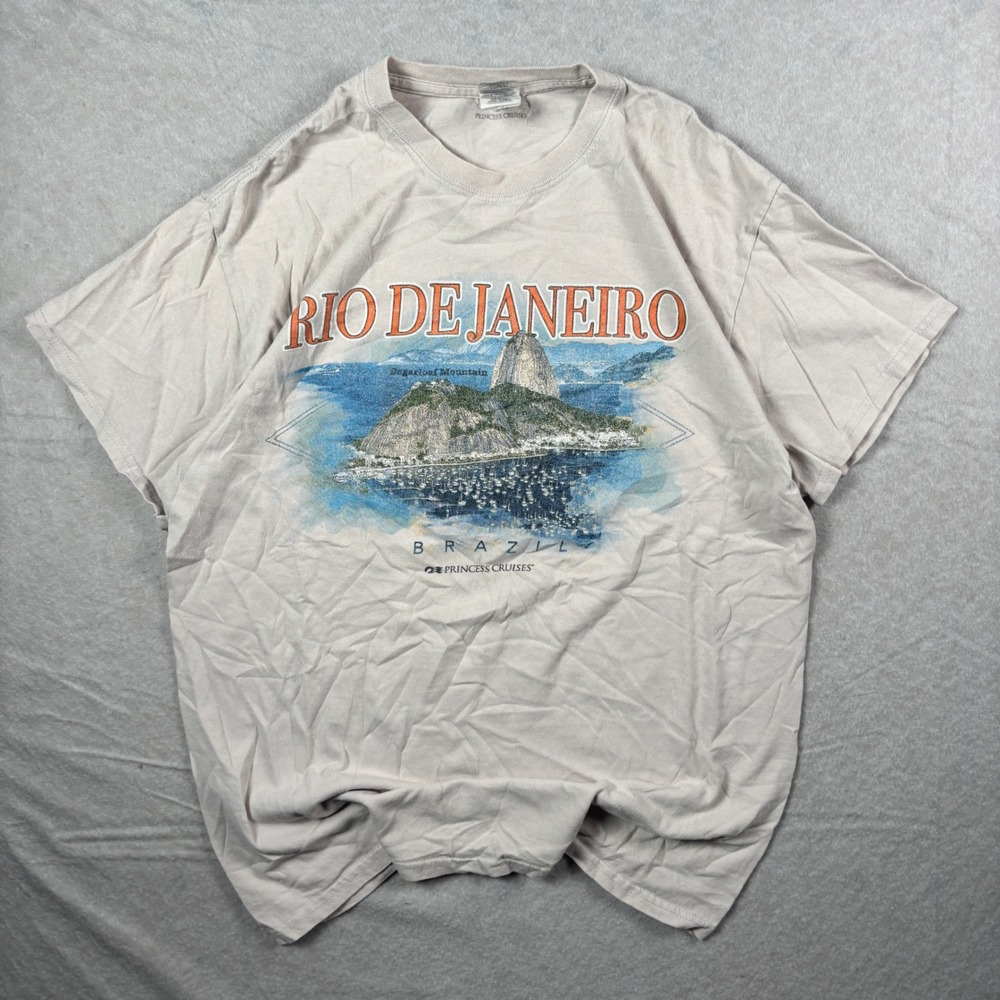 Vintage Cream Rio de Janeiro Brazil Princess Cruises T-Shirt – Size M